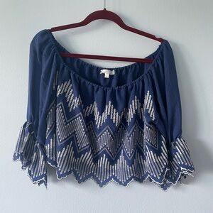 Embroidered Off-the-Shoulder Top